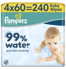 Дитячі вологі серветки Pampers 99 Water, 240 шт (8006530116305)