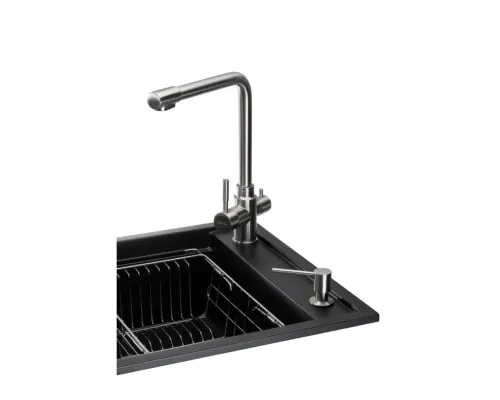 Мийка кухонна GRANADO Optimal Artes black shine (+ змішувач Badalona LUX inox + дозатор Redondo inox + ко (ksg1201)