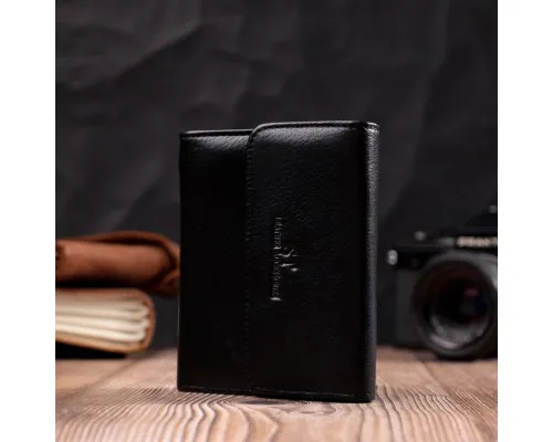 Гаманець ST Leather З натуральної шкіри Чорний (19494)