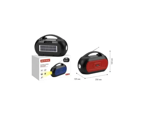 Акустична система NEWVEW NV-V50 Solar Panel/BT/USB/TF/FM/AUX Red (NWVW-NV-V50-RD)