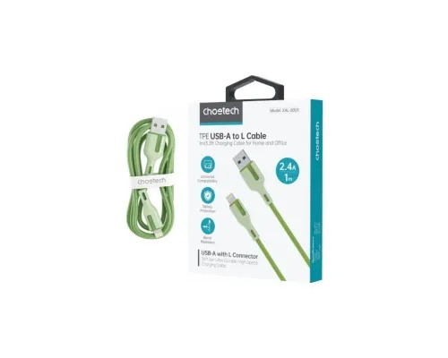 Дата кабель USB 2.0 AM to Lightning 1.0m 2.4A green Choetech (XAL-0003-GN-V2)