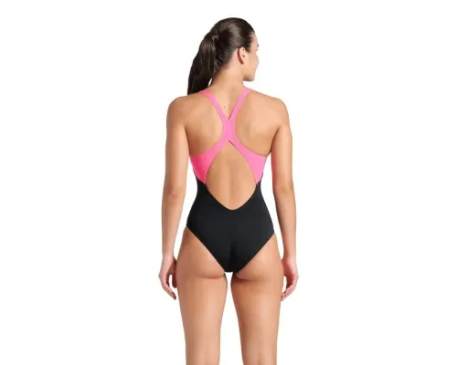 Купальник Arena Dreamhline Swimsuit V Back 008328-500 чорний, фіолетовий, бірюзовій 44 (3468337427988)