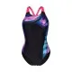 Купальник Arena Dreamhline Swimsuit V Back 008328-500 чорний, фіолетовий, бірюзовій 44 (3468337427988)