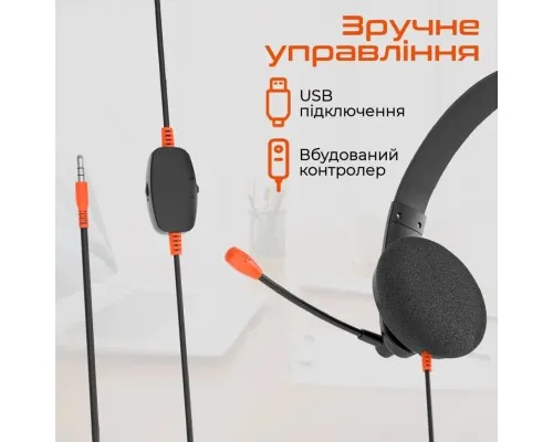 Навушники Meetion HP002U Black/Orange (MT-HP002U-A)