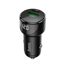 Зарядний пристрій HOCO 1xUSB-C PD20W + 1xUSB QC3.0 car adapter Z42 black (6931474742544)