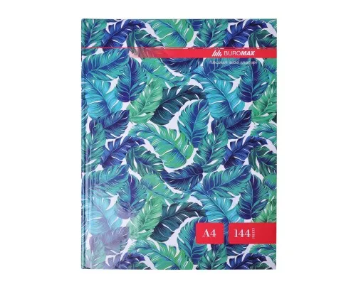 Канцелярська книга Buromax А4 FLORISTICA 144 аркушів, клітинка, бірюзовий (BM.24419102-06)