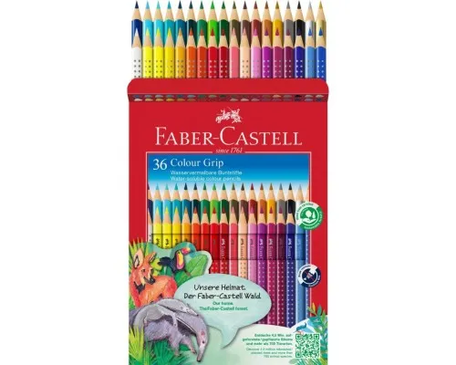 Олівці кольорові Faber-Castell Grip акварельні, 36 кольорів (112442) (27633)