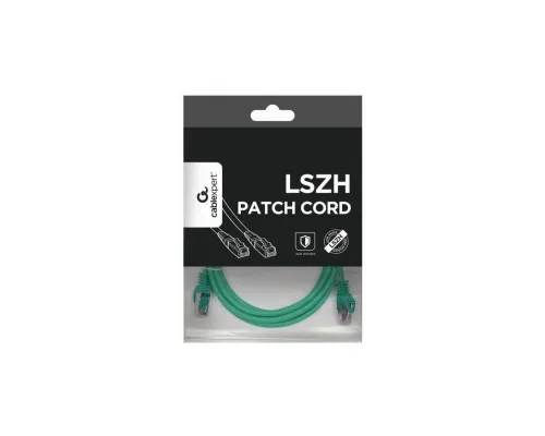 Патч-корд 0.25м S/FTP Cat 6A CU LSZH green Cablexpert (PP6A-LSZHCU-G-0.25M)