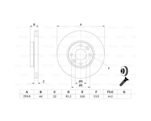 Гальмівний диск Bosch 0 986 479 103