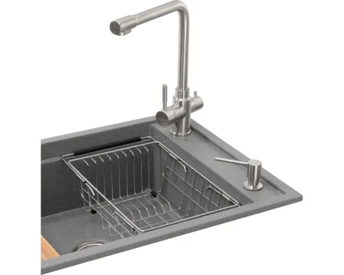 Мийка кухонна GRANADO Optimal Estella grafito (+ змішувач Badalona LUX inox + дозатор Redondo inox + кошик+дошка) (ksg0209)