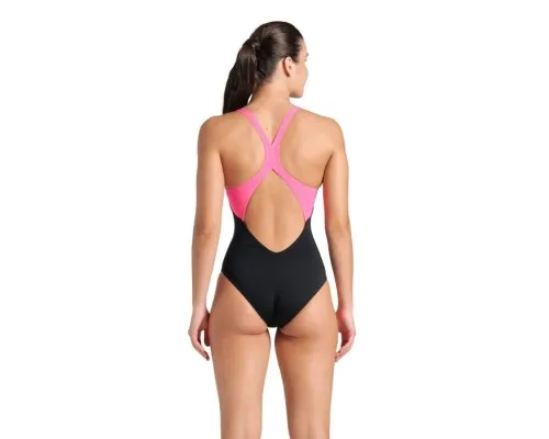 Купальник Arena Dreamhline Swimsuit V Back 008328-500 чорний, фіолетовий, бірюзовій 36 (3468337427940)