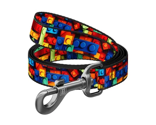 Повідець для собак WAUDOG Nylon "Блоки" M Ш 20 мм Д 300 см (761-4056)