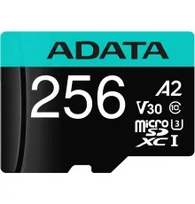 Карта пам'яті ADATA 256GB microSD class 10 UHS-I U3 V30 A2 Premier Pro SD 6.0 (AUSDX256GUI3V30SA2-RA1)