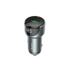 Зарядний пристрій HOCO 1xUSB-C PD20W + 1xUSB QC3.0 car adapter Z42 gray (6931474742551)
