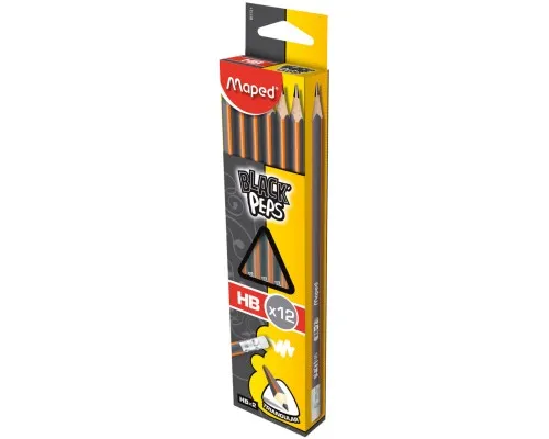 Олівець графітний Maped BLACK PEPS, HB, з ластиком (MP.851721)