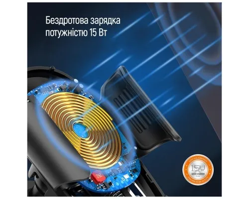 Універсальний автотримач ColorWay Dashboard Car Wireless Charger 15W Black (CW-CHAW037Q-BK)