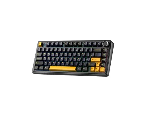 Клавіатура Aula F75 Gasket Greywood V3 switch Hot-Swap PBT Wireless/Bluetooth/USB Black (6948391208626)