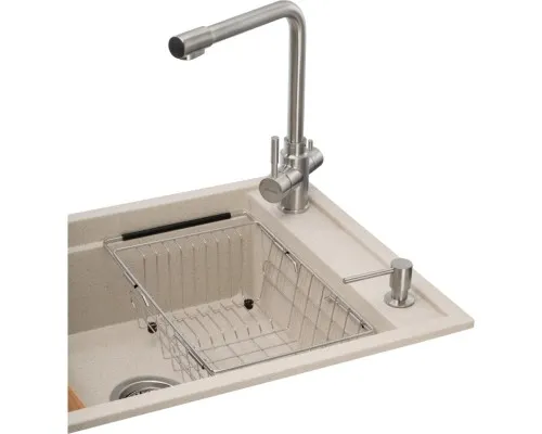Мийка кухонна GRANADO Optimal Estella terra (+ змішувач Badalona LUX inox + дозатор Redondo inox + кошик+дошка) (ksg0203)