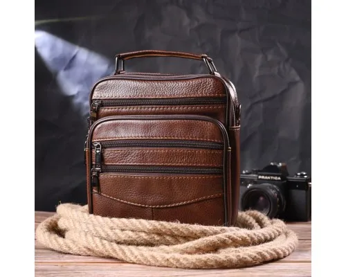 Сумка Vintage Чоловіча з натуральної шкіри Коричнева (21275)