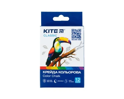 Крейда Kite кольорова Jumbo Classic, 12 кольорів (K-075)