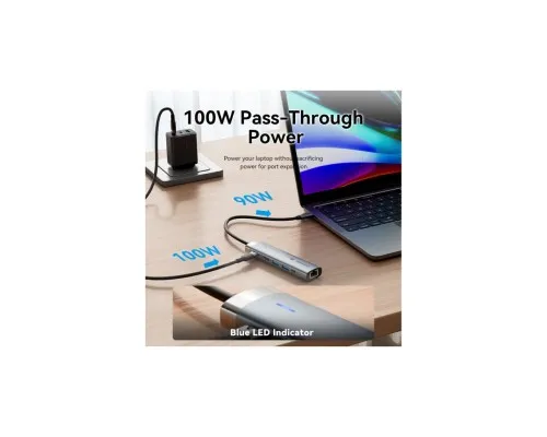 Концентратор Vention USB-C 6-in-1 HDMI + 2xUSB 3.0 + RJ45 + PD 100W (TGNHB)