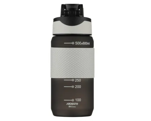 Пляшка для води Ardesto Motion 600мл, пластик, чорний (AR2260ML)