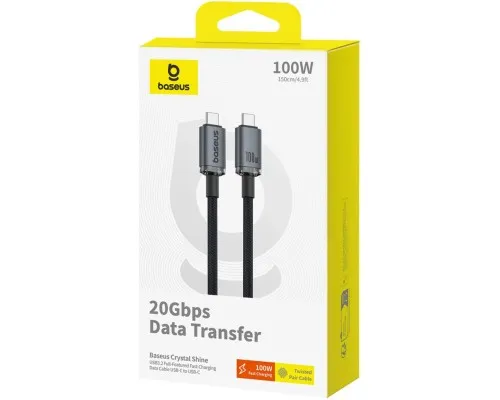 Дата кабель USB-C to USB-C 1.5m 100W USB3.2 20Gb black Baseus (P10318204111-00)