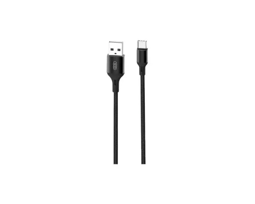 Дата кабель USB 2.0 AM to USB-C 1.0m braided NB143 black XO (6920680870684)