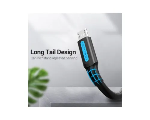 Дата кабель USB 2.0 AM to Micro 5P 1.0m 3A black Vention (COLBF)