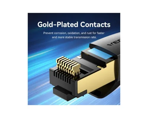 Патч-корд 5м, S/FTP cat 8 RJ-45 black Vention (IKABJ)
