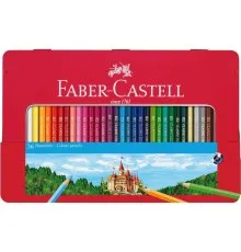 Олівці кольорові Faber-Castell Замок, 36 кольорів, у металевій коробці 115886 (26176)
