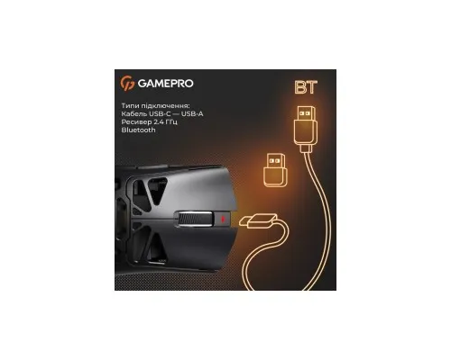Мишка GamePro Genesis Spider Wireless/Bluetooth/USB Black (GM870B)