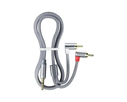 Кабель мультимедійний 3.5mm M to 2xRCA M 5.0m 90° corner Essager (EYPWT-MYD0G-P)