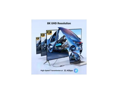 Перехідник USB-C M to DisplayPort F 0.1m 8K60Hz CM654 gray Ugreen (15575)