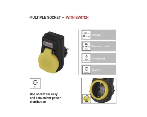 Розетка EMOS 16A 250V IP44 одинарна (P00292)