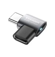 Перехідник USB-C F to USB-C M USB 4.0 40Gbps 240W 90° corner Essager (EOTG7-YH0G-P)