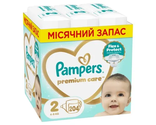 Підгузки Pampers Premium Care Розмір 2 (4-8 кг) 204 шт (8006530223669)