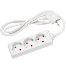 Мережевий подовжувач Delux G3J 1.5м, 3 роз. з заземленням white (90021621)