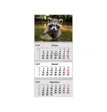 Календар Axent настінний квартальний 2027 р.,3 пр. Animals 2 (8803-27-32-A)