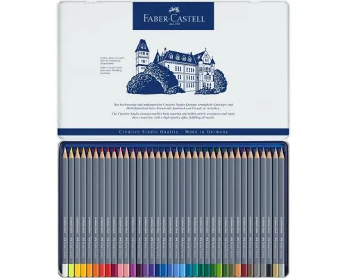 Олівці кольорові Faber-Castell Goldfaber Aqua акварельні, в металевій коробці, 36 кольорів 114636 (27983)