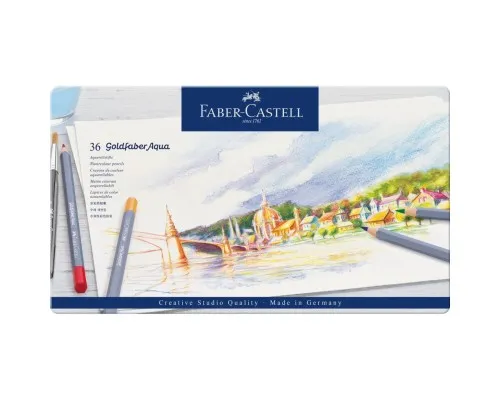 Олівці кольорові Faber-Castell Goldfaber Aqua акварельні, в металевій коробці, 36 кольорів 114636 (27983)