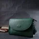 Сумка Vintage Компактна жіноча шкіряна з напівкруглим клапаном Зелена (22260)