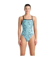 Купальник Arena Escape Swimsuit Challenge Back 007739-580 бірюзовий, чорний 40 (3468337383321)