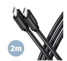 Дата кабель USB-C to USB-C 2.0m v3.2 Gen 1 PD 60W 3A black AXAGON (BUCM3-CM20AB)