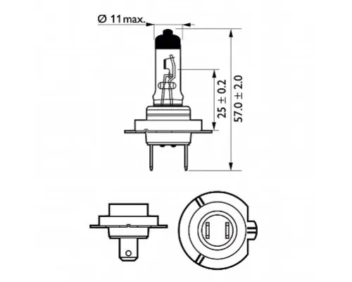 Автолампа Philips галогенова 55W (12972 VP B1)