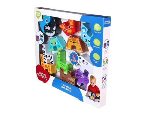 Розвиваюча іграшка Kiddi Smart Звірятка-пазлики (4562-KS)