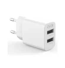 Зарядний пристрій XO L109 12W 2xUSB-A White (L109_White)