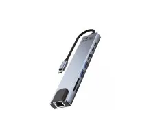 Концентратор Media-Tech USB-C 8-in-1 HDMI 4K/2xUSB-A/2xUSB-C/RJ45/SD/TF/PD 100W USB3.1 (MT5046)