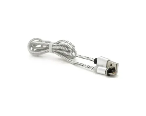 Дата кабель USB 2.0 to Lightning 1.0m 2A magnetic nylon silver PiPo (18168)