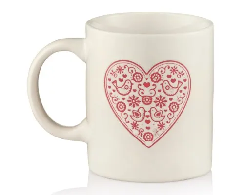 Чашка Ardesto Heart, 320мл, кераміка, білий (AR3074W)